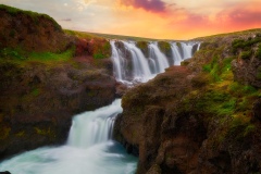 View on Kolufossar waterfalls canyon in Iceland, 20217952 x 530