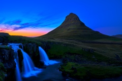 View on Kirkjufellsfoss and Kirkjufell mountain in Iceland, 2021