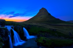 View on Kirkjufellsfoss and Kirkjufell mountain in Iceland, 2021
