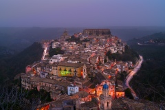 Evening mist descends over Ragusa, Sicily